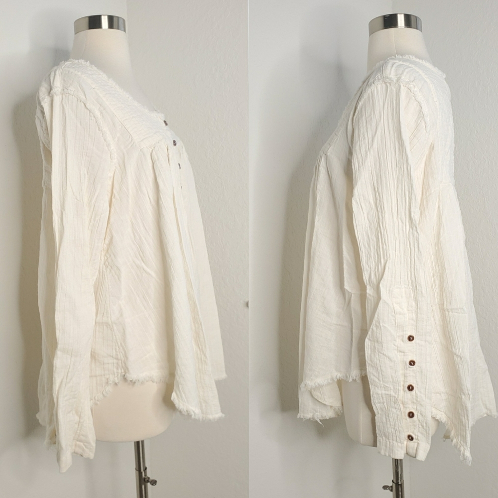 FREE PEOPLE We The Free Sand Dune Henley Top M. - Picture 5 of 7